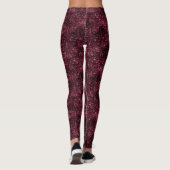 Leggings Empreinte de léopard de Glam Burgundy (Dos)