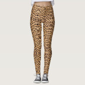 Leggings empreinte de léopard de mode de safari sauvage (Devant)