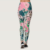 Leggings Empreinte de léopard de Parties scintillant floral (Dos)