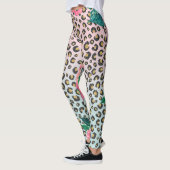 Leggings Empreinte de léopard de Parties scintillant floral (Gauche)