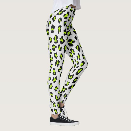 Leggings empreinte de léopard de style néon vert des années (Droite)