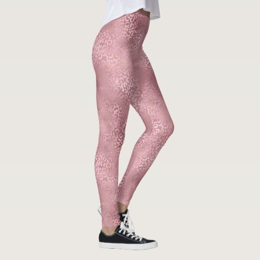Leggings Empreinte de léopard de verre rose (Droite)