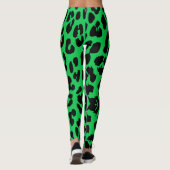 Leggings Empreinte de léopard d'Halloween noir et vert (Dos)