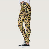 Leggings Empreinte de léopard d'or noir Cheetah Animal tend (Gauche)