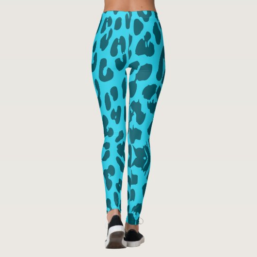 Leggings Empreinte de léopard Halloween Turquoise (Dos)