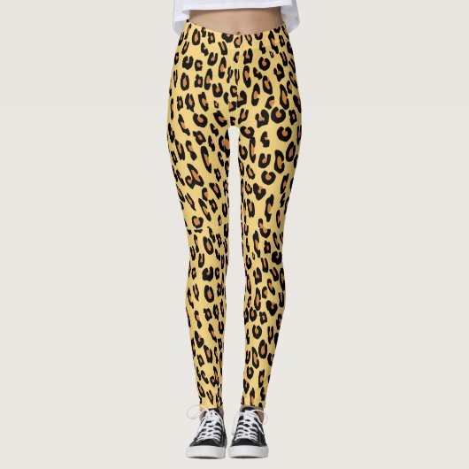 Leggings Empreinte de léopard jaune (Devant)