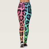 Leggings Empreinte de léopard multicolore amusant (Dos)