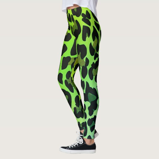 Leggings Empreinte de léopard Neon Green (Gauche)
