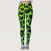 Leggings Empreinte de léopard Neon Green (Devant)