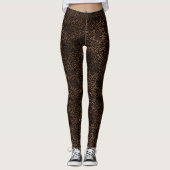 Leggings Empreinte de léopard noir Brown Glam (Devant)