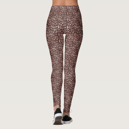 Leggings Empreinte de léopard noir rose (Dos)