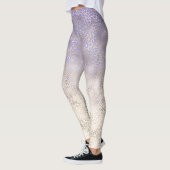 Leggings Empreinte de léopard Ombre d'or violet (Gauche)