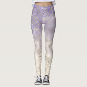 Leggings Empreinte de léopard Ombre d'or violet (Devant)