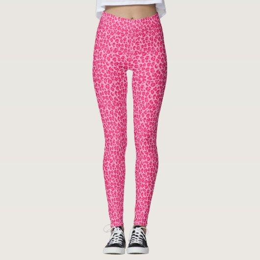 Leggings Empreinte de léopard Pink Cheetah (Devant)
