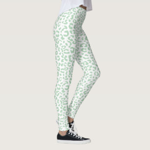 Leggings Empreinte de léopard PixDezines/Vert menthe