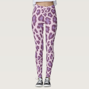 Leggings Empreinte de léopard pourpre