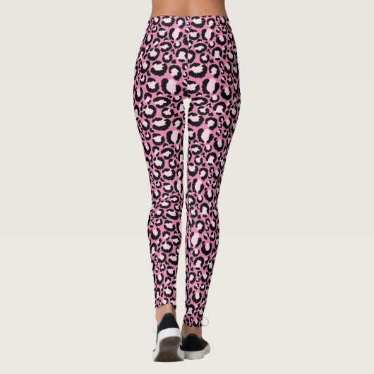 Leggings Empreinte de léopard rose (Dos)