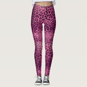 Leggings Empreinte de léopard rose