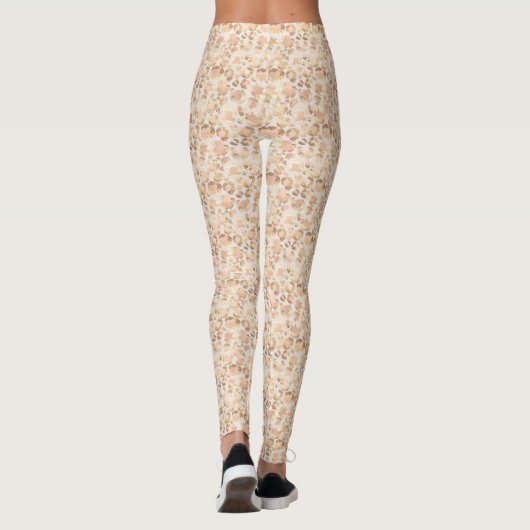 Leggings Empreinte de léopard rose blanc or chic (Dos)