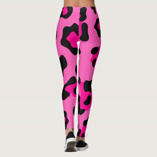 Leggings empreinte de léopard rose chaud (Dos)