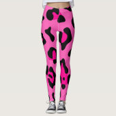 Leggings empreinte de léopard rose chaud (Devant)