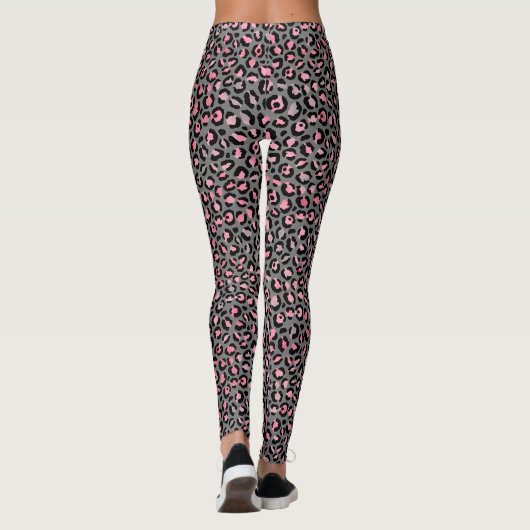 Leggings Empreinte de léopard rose chic (Dos)