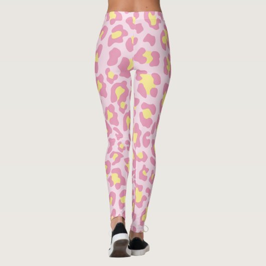 Leggings Empreinte de léopard rose et jaune (Dos)
