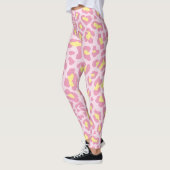 Leggings Empreinte de léopard rose et jaune (Gauche)