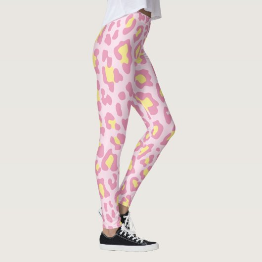 Leggings Empreinte de léopard rose et jaune (Droite)