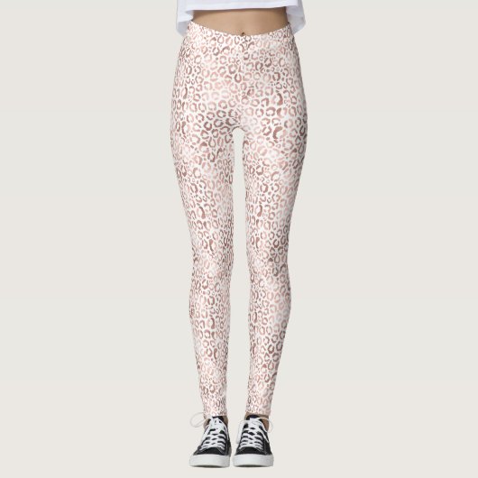 Leggings Empreinte de léopard rose Gold (Devant)