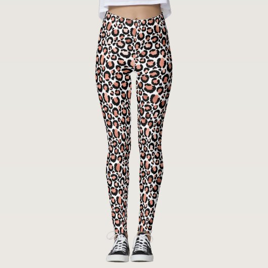 Leggings Empreinte de léopard Rose Gold tendance (Devant)