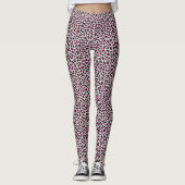 Leggings Empreinte de léopard rose néon (Devant)