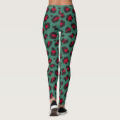 Leggings Empreinte de léopard rouge et vert style années 80 (Dos)