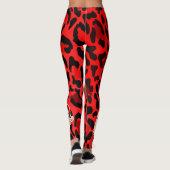 Leggings Empreinte de léopard rouge Retro Père Noël (Dos)