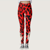 Leggings Empreinte de léopard rouge Retro Père Noël (Devant)