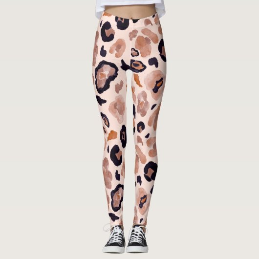 Leggings Empreinte de léopard, sans soudure, arrière - plan (Devant)
