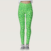 Leggings Empreinte de léopard - Tons de Lime Vert (Devant)