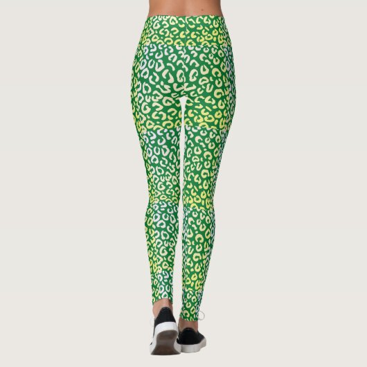 Leggings Empreinte de léopard vert (Dos)