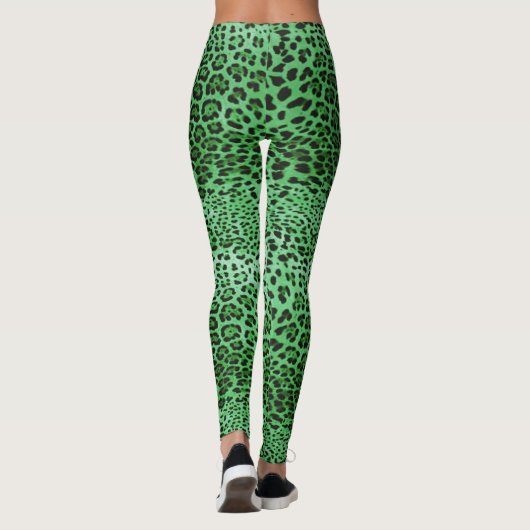 Leggings Empreinte de léopard vert (Dos)