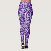 Leggings Empreinte de léopard violet et lavande (Dos)