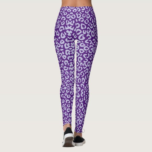 Leggings Empreinte de léopard violet et lavande (Dos)