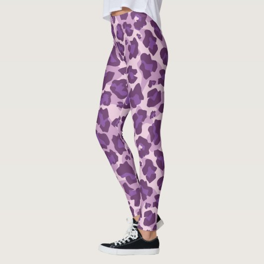Leggings Empreinte de léopard violet et lilas (Gauche)