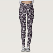 Leggings Empreinte de léopard violet noir (Devant)