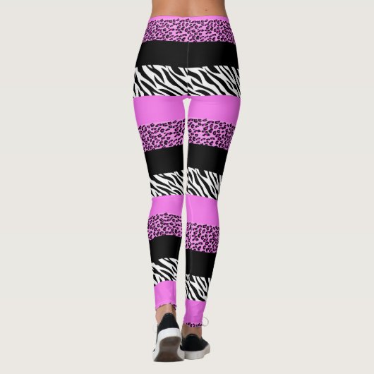 Leggings Empreinte de léopard, Zebra Print, Poster de anima (Dos)