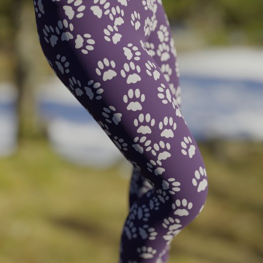 Leggings Empreinte de patte animal Motif Jambes violettes e