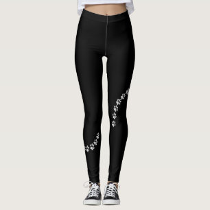 Leggings Empreinte de patte de chien en argent mignon sur n