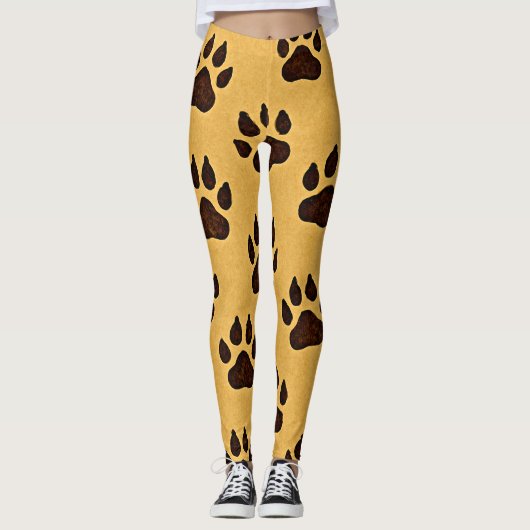 Leggings Empreinte de Patte de Guépard (Devant)