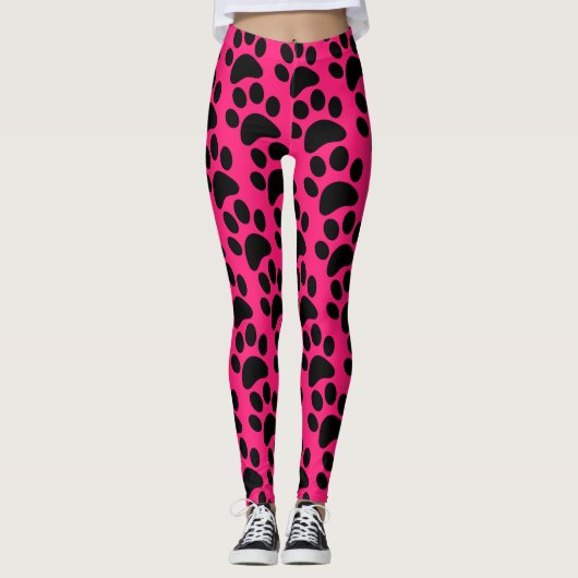 Leggings Empreinte de patte rose (Devant)