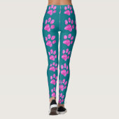 Leggings Empreinte de patte rose fumée (Dos)