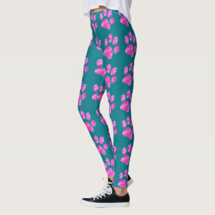 Leggings Empreinte de patte rose fumée